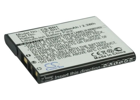 Camera Battery for SONY  NP BN1  LiIon 3.7V 630mAh Cameron Sino