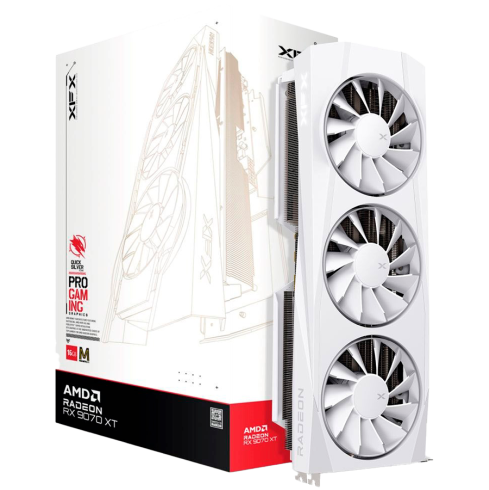 XFX Quicksilver AMD Radeon RX 9070XT White Magnetic Air Edition with 16GB GDDR6 HDMI 3xDP, AMD RDNA 4