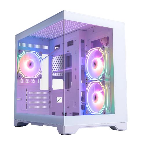 1stPlayer Case mATX - MV6-TP White - 3 fans included
