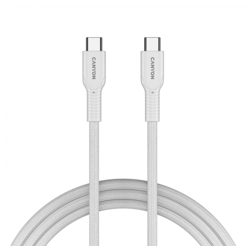 CANYON cable OnWire 60CL C-C 60W COLOR Braided 1m White