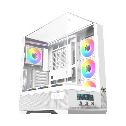 Xigmatek кутия Case EATX - Vision Arctic - 7 ARGB Fans, LCD Display Panel, Smart Fan Control