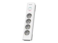 Protector de supratensiune PHILIPS 4 prize 600J de protectie la supratensiune 3680W 16A Obturator automat de siguranta