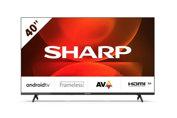 Television Sharp 40FH2EA, 40" LED Android TV, FULL HD 1920x1080 Frameless, DVB-T/T2/C/S/S2, Active Motion 400, 1,000,000:1, Speaker 2x8W, Dolby Digital, Dolby AC-4, Google Assistant , Chromecast Built-in, 2xHDMI, CI+, USB, Wi-Fi, BT, LAN, Video/Audio inpu