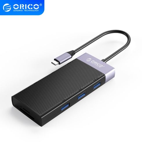 Orico Type-C Docking Station Power Distribution 3.0 87W - HDMI, Type-C x 1, USB3.0 x 1, USB 2.0 x 2, LAN, SD, VGA, Audio - MDK-10P-BK