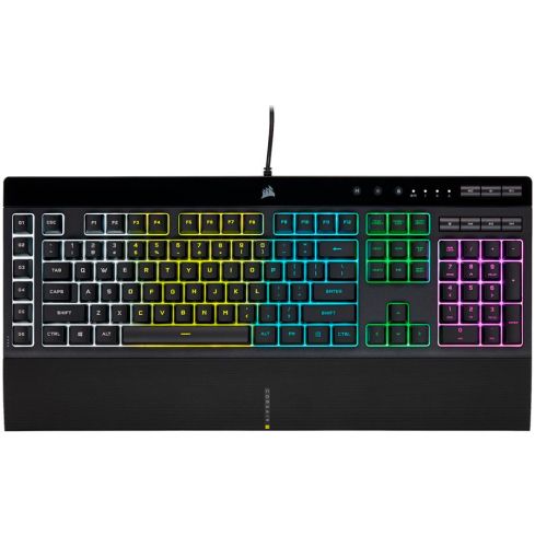 Геймърскa мембранна клавиатура Corsair K55 RGB Pro, USB