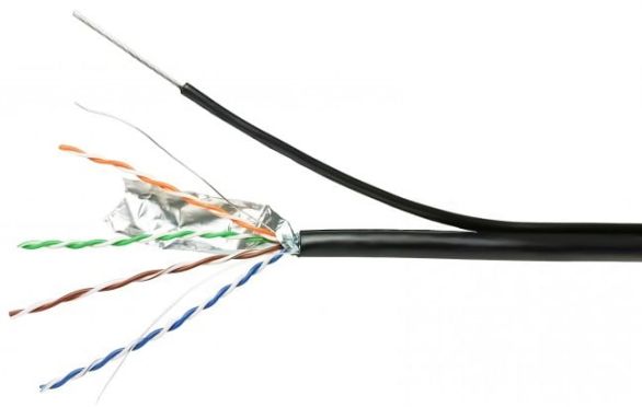 Кабел FTP/M + носещо въже Cat.5e 24AWG CCA