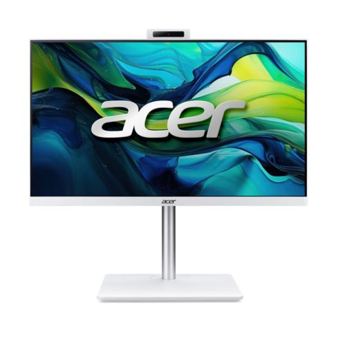 Настолен компютър - всичко в едно Acer Aspire C24-A, 23.8'' FHD IPS AiO 120Hz Intel Core i5-13420H (up to 4.60GHz, 12MB), 16GB DDR4 (1 slot free), 1TB SSD, no DVD, Intel UHD, HDMI, USB 3.2, USB 2.0, Type-C, RJ-45, WiFi 6E, Glan, SD reader, Ergo stand, Cam