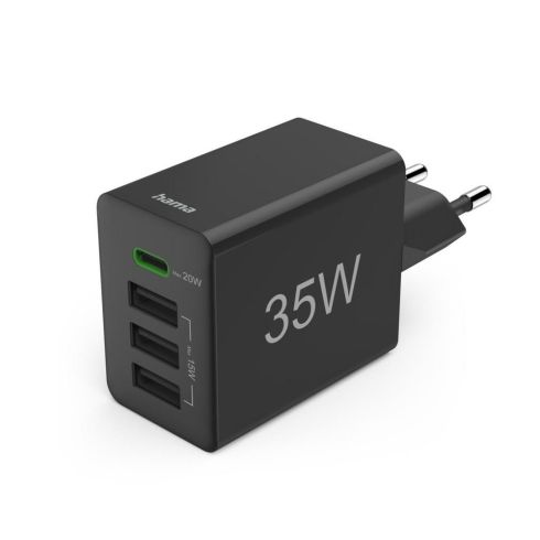 Зарядно устройство HAMA мини 220V 35W USB-C PD Черен