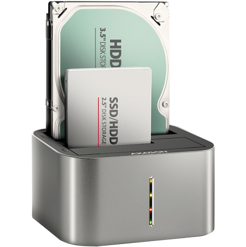 AXAGON ADSA-DC USB3.2 Gen1 - 2x SATA 6G CLONE DUAL HDD Dock Station ASMedia