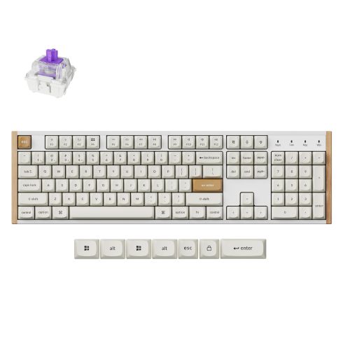 Wireless Mechanical Keyboard Keychron K10 HE Magnetic Switch - White Special Edition