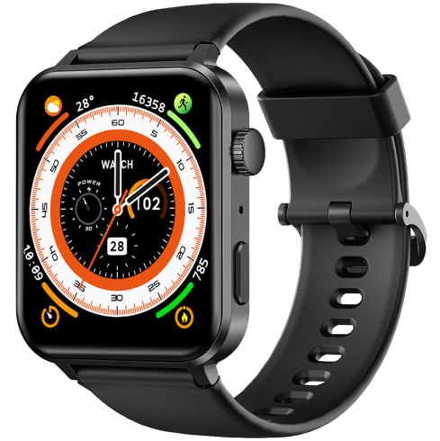 Ceas inteligent Blackview R30 Pro Fitness, HD de 1,83 inchi, baterie de 220 mAh, detecție SpO2 24 de ore + monitorizare ritm cardiac, monitorizare stare de somn, notificare pentru apeluri și SMS, negru