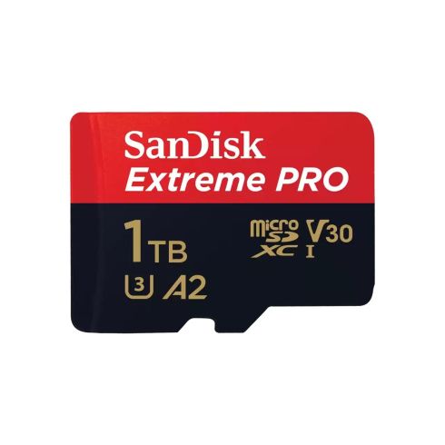 Card de memorie SANDISK Extreme PRO microSDXC, 1TB, Clasa 10 U3, A2, V30, 140 MB/s cu adaptor la SD