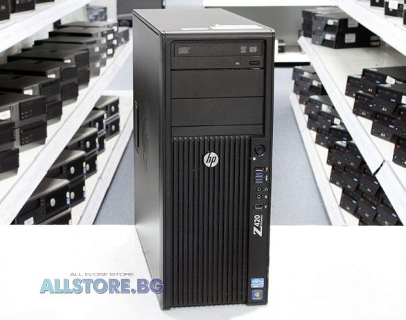 Stație de lucru HP Z420, Intel Xeon Quad-Core E5, 16 GB UDIMM DDR3, 500 GB SATA, turn, grad A-