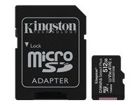 Card Kingston 512 GB micSDXC Canvas Select Plus 100R A1 C10 + ADP, EAN: 740617298727