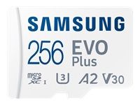 Memory Samsung 256GB micro SD Card EVO Plus with Adapter, UHS-I interface, Read Speed up to 160MB/s