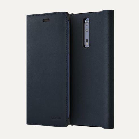 HUSĂ FIP PIELE NOKIA 8 ALBASTRĂ