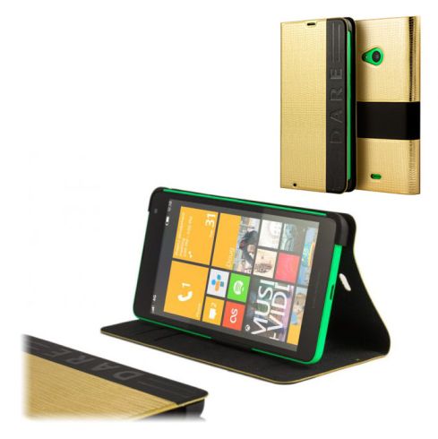 ÇEVİRME KAPAĞI LUMIA 535 ALTIN CİLT