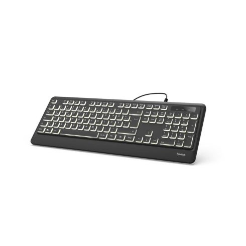 Tastatura HAMA KC-550, iluminare din spate, USB, cu cablu, neagra