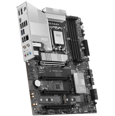 MSI PRO B860-P WIFI, ATX, LGA 1851, 4x DDR5 Dual Channel DDR5 up to 8600(OC)MHz, 4x PCIe x16 slot, 3x M.2 slot, 4x USB 2.0, 2x USB 5Gbps, 2x USB 10Gbps, 1x USB 40Gbps Type-C, HDMI, DP, 7.1 HD Audio, 5G LAN, WiFi, BT, 3Y