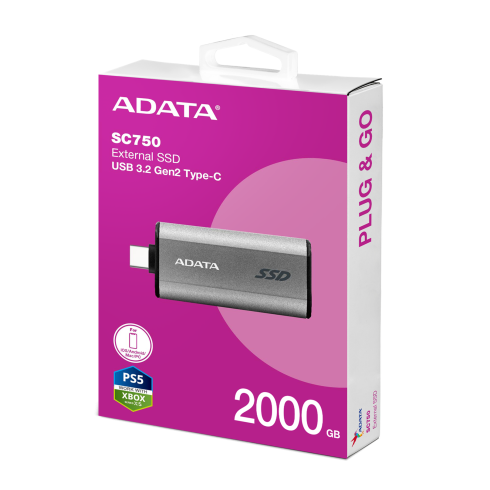 ADATA EXT SSD SC750 2TB USB-C