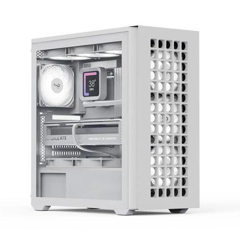 AeroCool кутия Case ATX - D502A White, Addressable RGB