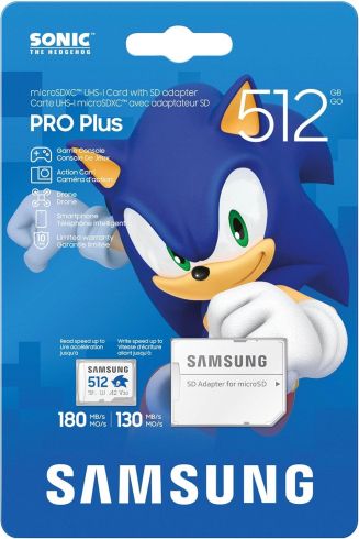 Memory card Samsung SONIC PRO PLUS microSD Card (2023), 512GB, Adapter