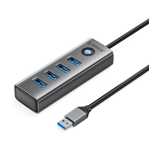 Orico HUB USB3.0 4 port, Aluminium, Grey - PDD4U-U3-015-GY