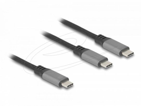 Delock Кабел USB-C, Y-кабел, 2 x USB-C PD 3.0, 100 W, 1.2 m