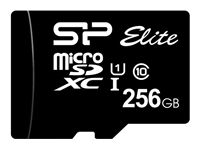 Silicon Power Elite /class 10 256GB mSD Card UHS-1 (U1) R/W: up to 85/10 MB/s, ECC function, Shock/water/x-ray-proof, w/ adapter, EAN: 4712702656299