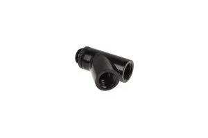 Conector Y Alphacool Eiszapfen, pivotant, 45°, G1/4 tată la 2 x G1/4 filet interior, negru mat