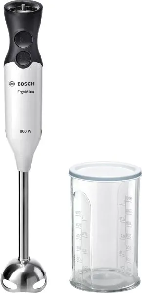 Blender Bosch MS61A4110, Blender, ErgoMixx, 800 W, Cană transparentă inclusă, Alb, antracit
