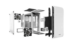 liniște! PURE BASE 500 Window White, ATX/M-ATX/Mini-ITX, 2x Pure Wings 2 140mm, 2x USB 3.2 Gen. 1, microfon + audio, capac superior interschimbabil, garanție 3 ani