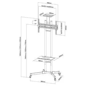 Neomounts by NewStar Mobile Flat Screen Floor Stand (height: 155-170 cm)