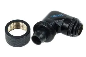Alphacool 16/10 compression fitting 90° revolvable G1/4'', deep black