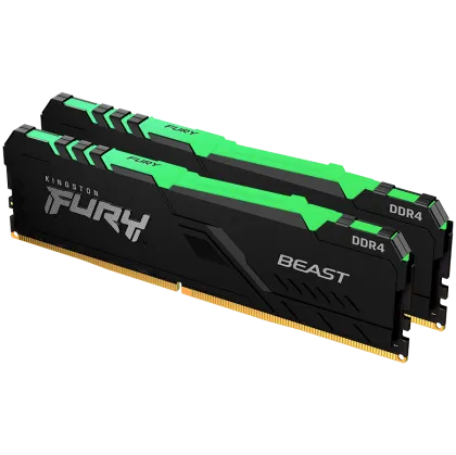 Kingston 64GB 3200MT/s DDR4 CL16 DIMM (Kit of 2) FURY Beast RGB