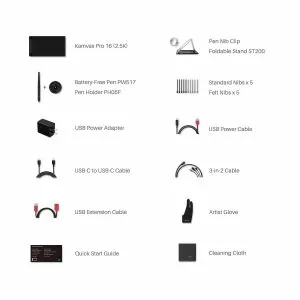 Tabletă grafică HUION Kamvas Pro 16 (2.5K), USB, negru