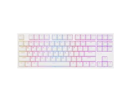 Keyboard Genesis Gaming Keyboard Thor 404 TKL White RGB Backlight US Layout Yellow Switch