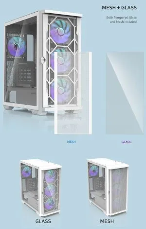 Zalman кутия Case EATX - Z10 DUO White - Mesh/Tempered Glass