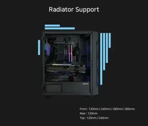 Zalman кутия Case ATX - I3 NEO TG Black - aRGB, Tempered Glass