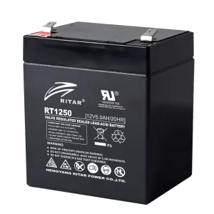 Baterie cu plumb acid RITAR, (RT1250) AGM, 12V, 5Ah, 90/ 70/ 10 1 mm, borna 1