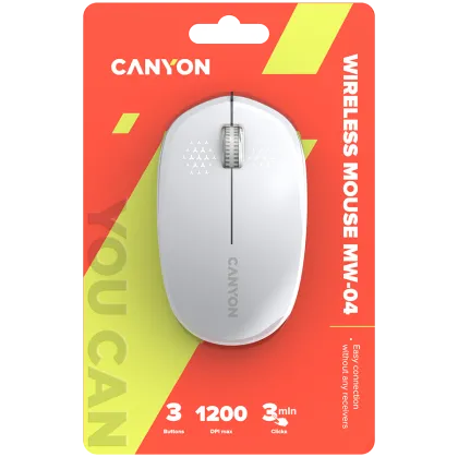 CANYON mouse MW-04 3buttons BT Wireless White