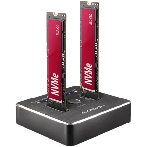 AXAGON ADSA-M2C DUAL NVMe CLONE MASTER DOCK SuperSpeed USB-C 10 Gbps docking station