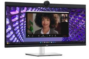 Monitor Dell P3424WEB, 34" Curved Video Conferencing, WQHD AG, IPS, 21:9, 5ms, 1000:1, 300 cd/m2, (3440x1440 ), 99% sRGB, HDMI, DP, USB-C, USB 3.2 hub, RJ45, ComfortView Plus, Height Adjustable, Swivel, Tilt, Black
