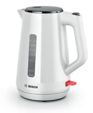 Electric kettle Bosch TWK1M121, MyMoment Plastic Kettle, 2400 W, 1.7 l, Cup indicator, Limescale filter, Triple safety function, White