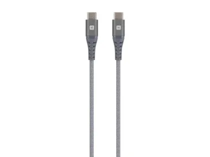 Кабел Skross, USB-C - USB-C, Метална оплетка, 2.0 м, Сив