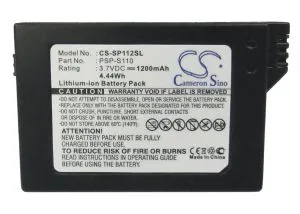 Camera Battery for SONY playstation PSP-S110  PSP-2000, PSP-3000 CS-SP112SL  LiIon 3.7V 1200mAh Cameron Sino