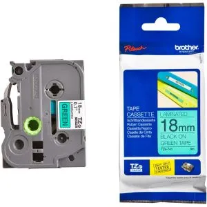 BROTHER P-Touch TZE-741 negru pe verde 18mm