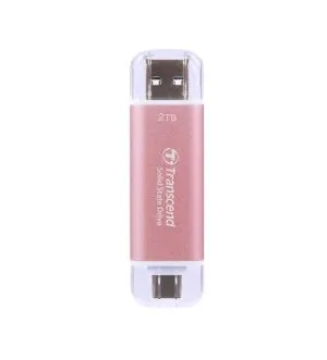Hard disk Transcend 2TB, USB External SSD, ESD310P, USB 10Gbps, Type C/ A, Pink