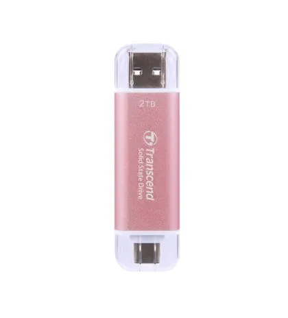 Hard disk Transcend 2TB, USB External SSD, ESD310P, USB 10Gbps, Type C/ A, Pink
