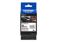 BROTHER TZEFX211 6mm BLACK ON WHITE FLEXIBLE ID